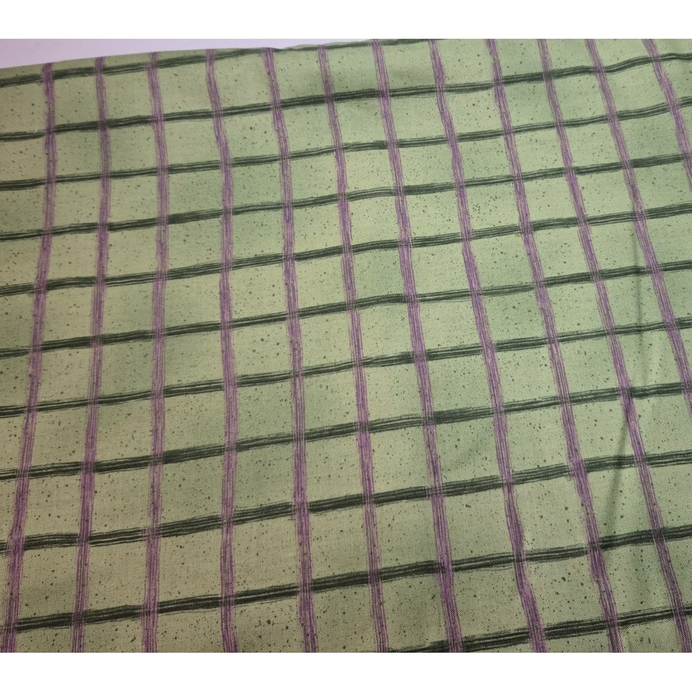 Debbie Mumm for SSI Cotton Fabric Purple Green Large Squares 6 Yds